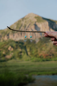 Crested Butte Earrings with Turquoise Bead
