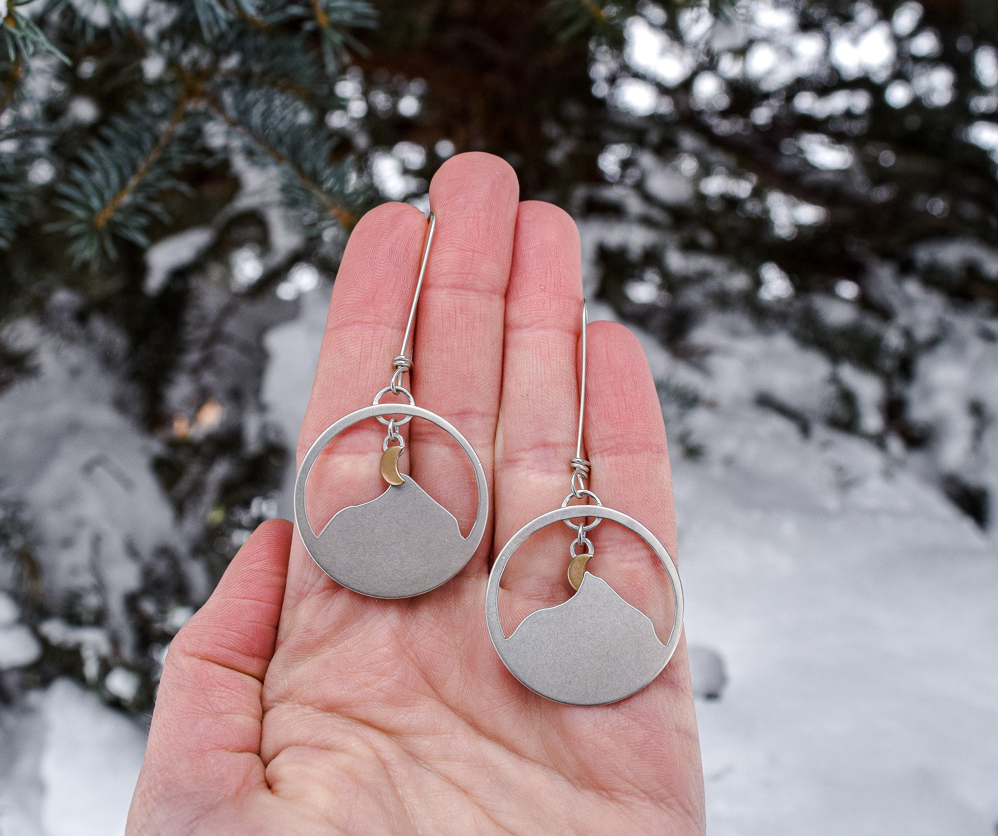 Crested Butte Mountain with Moons Earrings