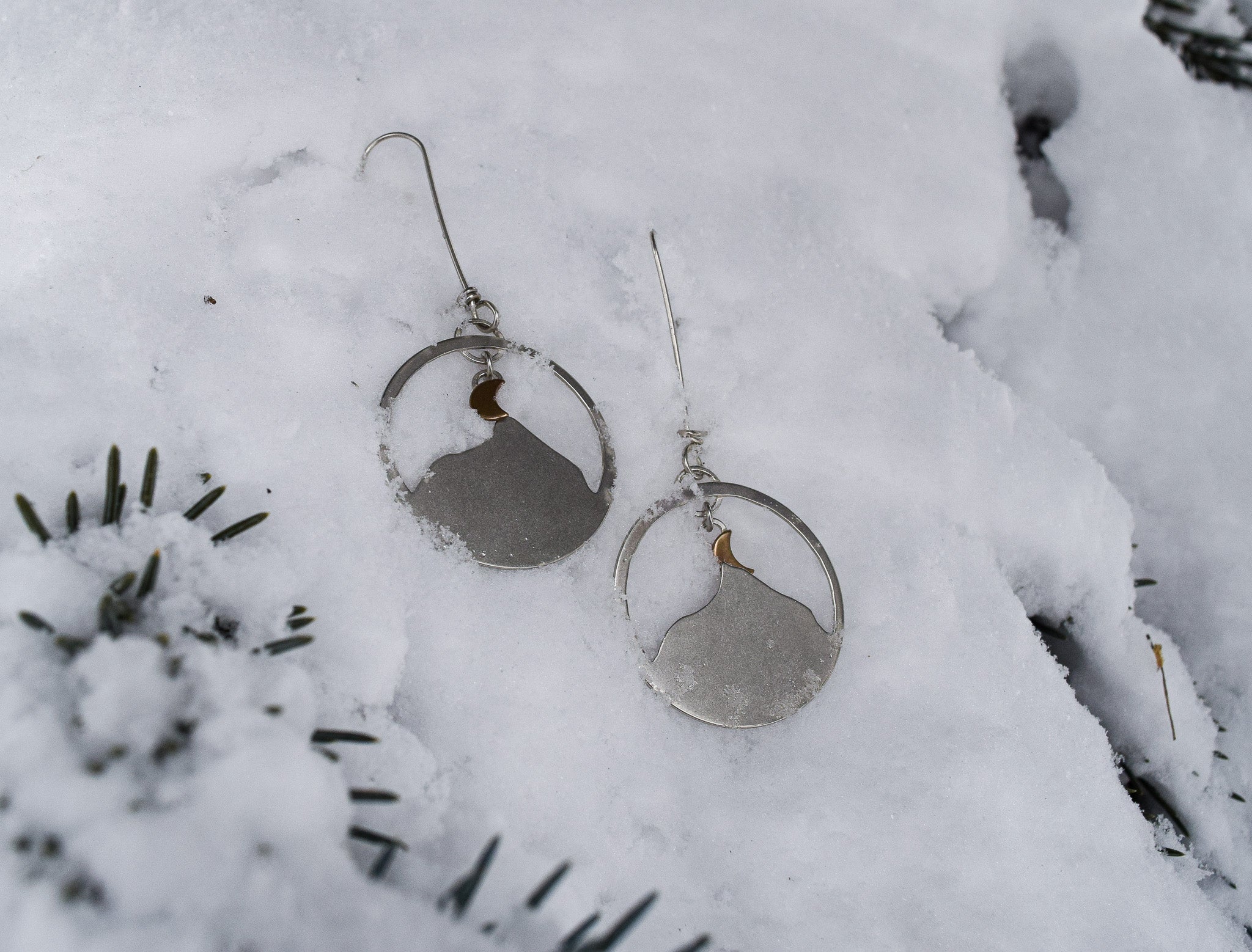 Crested Butte Mountain with Moons Earrings